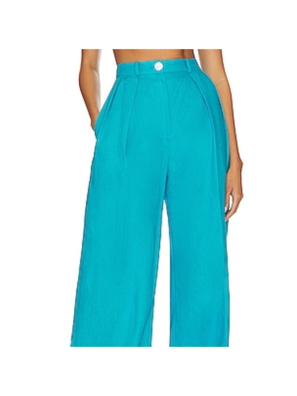 MATTHEW BRUCH Pleated Trouser in Aquamarine